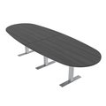 Skutchi Designs 12 Person Modular Conference Table Metal T-Bases, Oval Boat Shape, 12X4, Asian Night HAR-BOVL-46X143-T-ASIANNIGHT
